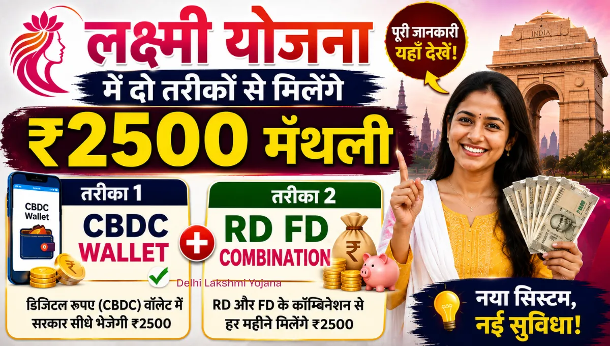 Delhi Lakshmi Yojna: लक्ष्मी योजना में दो तरीकों से मिलेंगे ₹2500 मंथली, जानें स्टेप-बाय-स्टेप प्रोसेस
