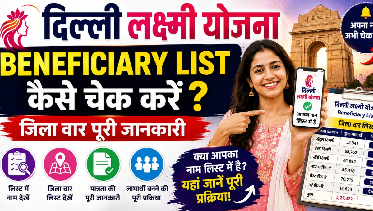 Delhi Lakshmi Yojana Beneficiary List Check Karein: District Wise Poori Jaankari