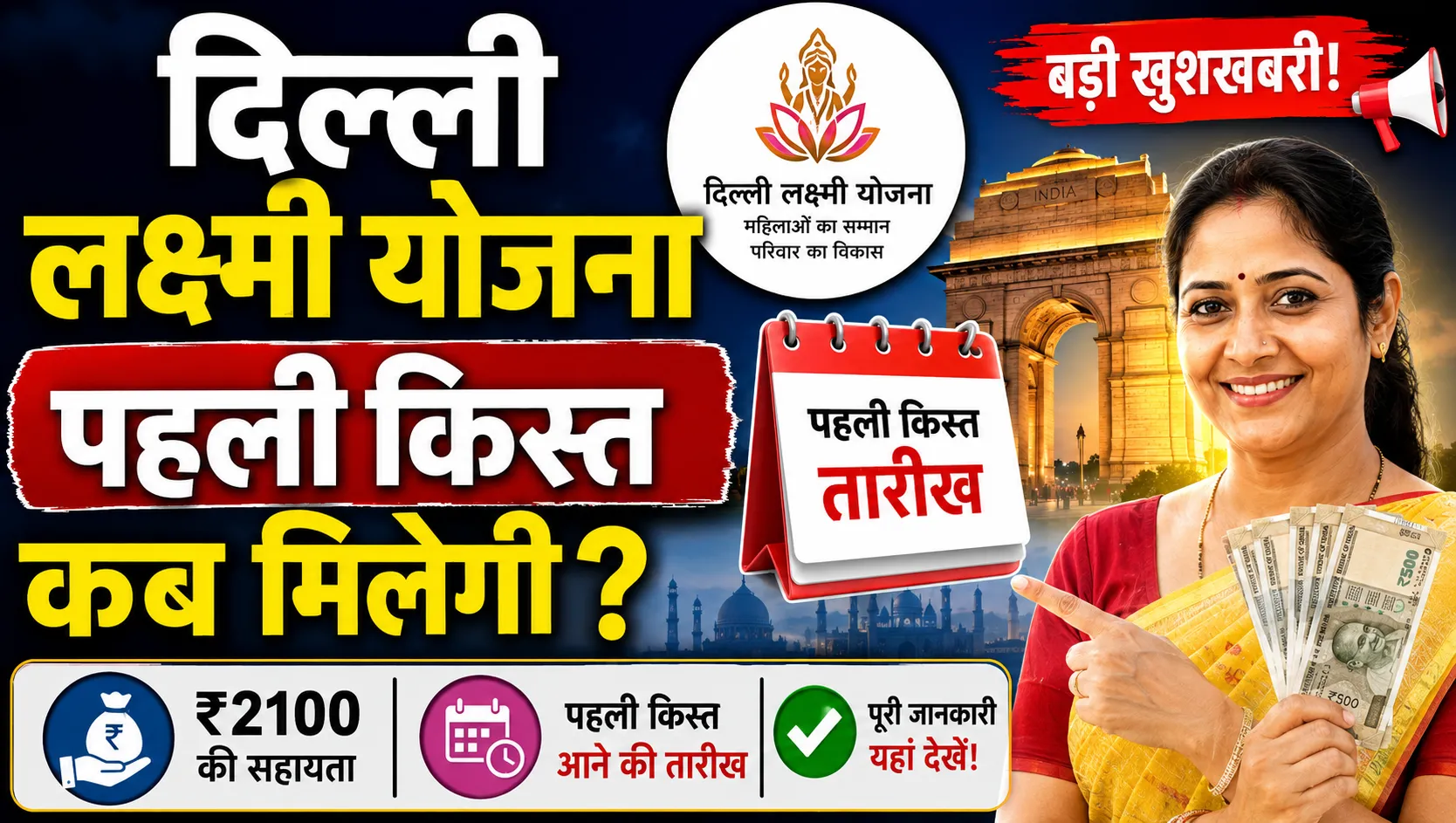 Delhi Lakshmi Yojana First Installment Date